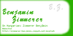benjamin zimmerer business card